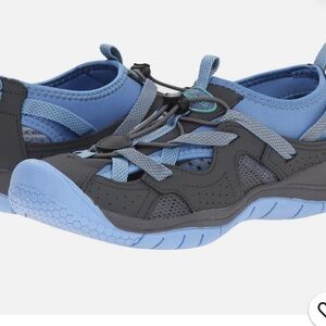 Maine Woods Women's Gray Blue Sneakers Shoes Hook & Loop Size 11 gently worn